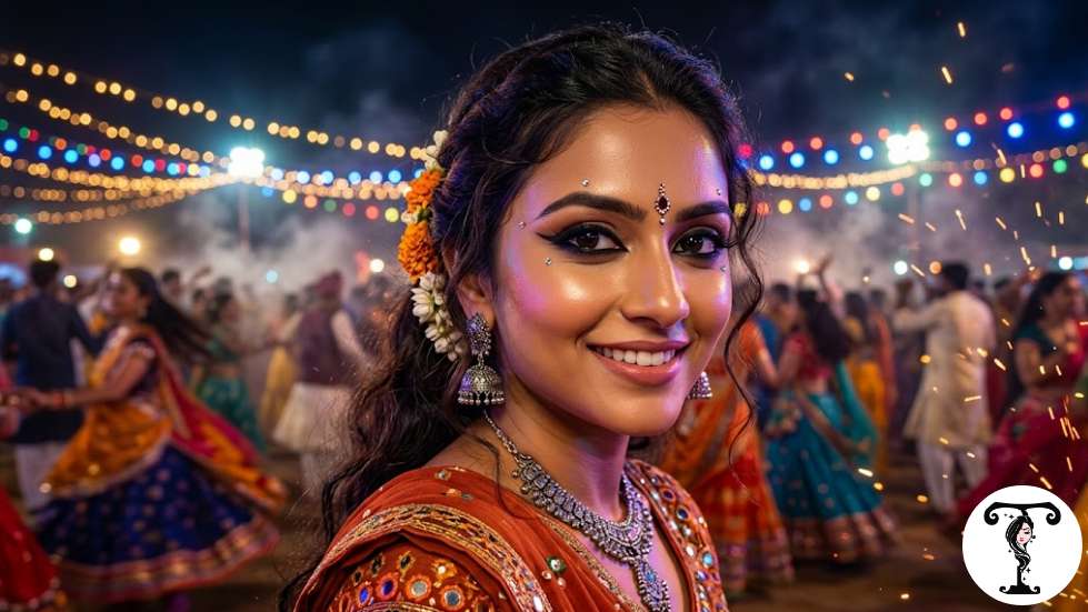 9 रातों का नॉन-स्टॉप डांस और चेहरा चमकेगा हीरे जैसा: जानिए 2026 का “Sweat-Proof” ग़रबा मेकअप सीक्रेट्स!